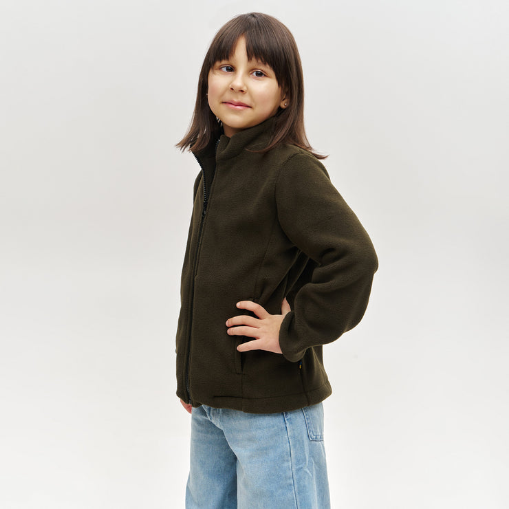 Kids Fleece Full Zip - Dark Green