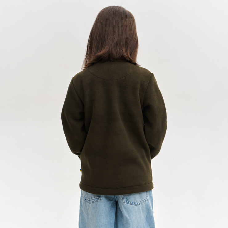 Kids Fleece Full Zip - Dark Green