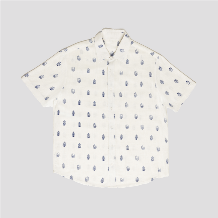 Anchor Tryzub - White Linen Shirt