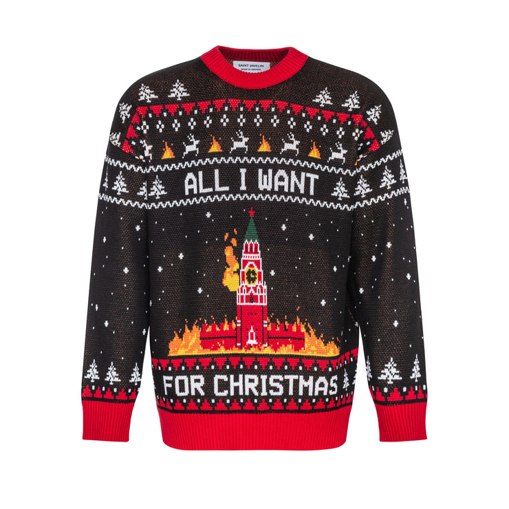 Knitted BURNING KREMLIN Christmas Sweater