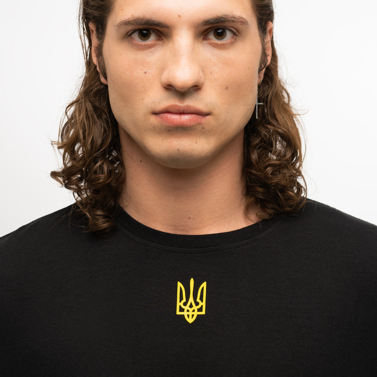 Gold Tryzub – Black Bamboo T-Shirt