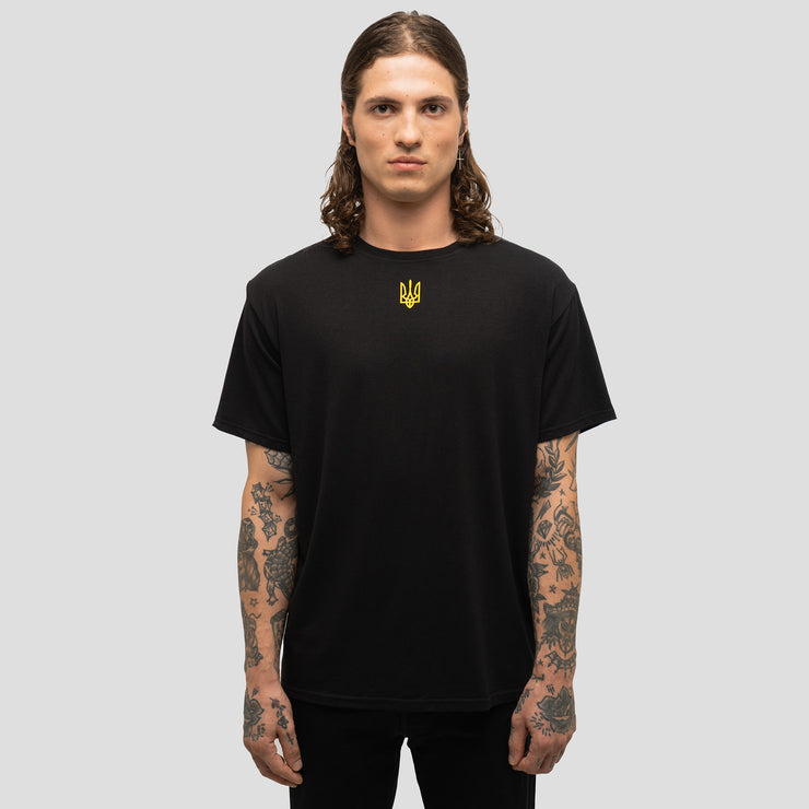 Gold Tryzub – Black Bamboo T-Shirt