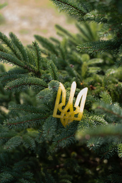 Yellow Tryzub Ornament