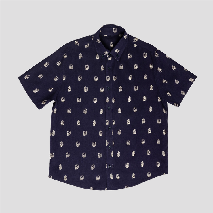 Anchor Tryzub - Navy Linen Shirt