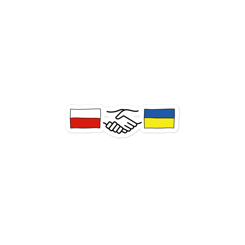 Polish + Ukrainian Handshake - Sticker