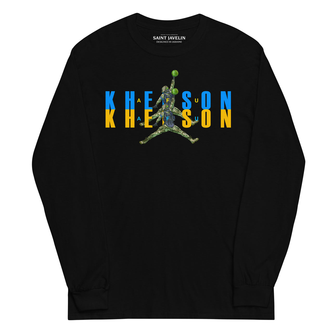 Херсон - Watermelon Warrior Blue + Yellow - Доросла сорочка з довгим рукавом