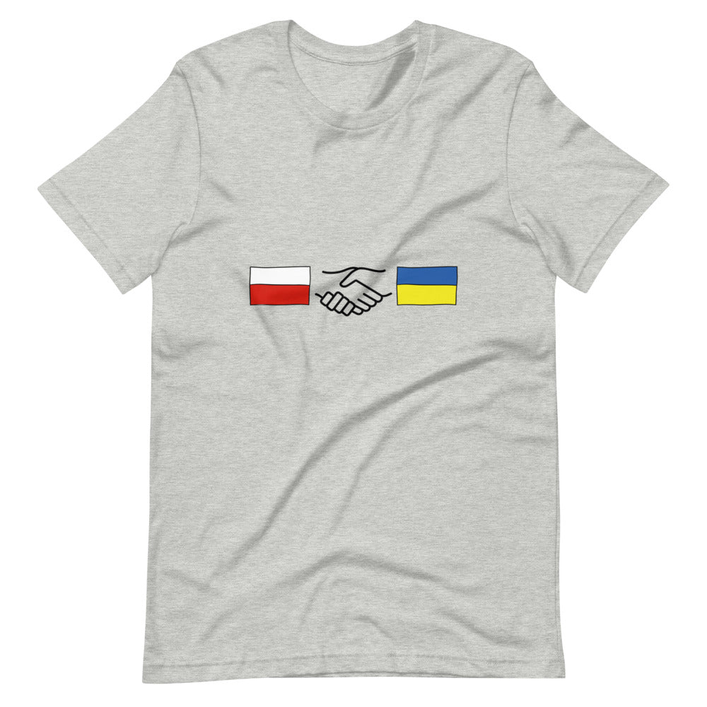 Polish + Ukrainian Handshake - Adult TShirt